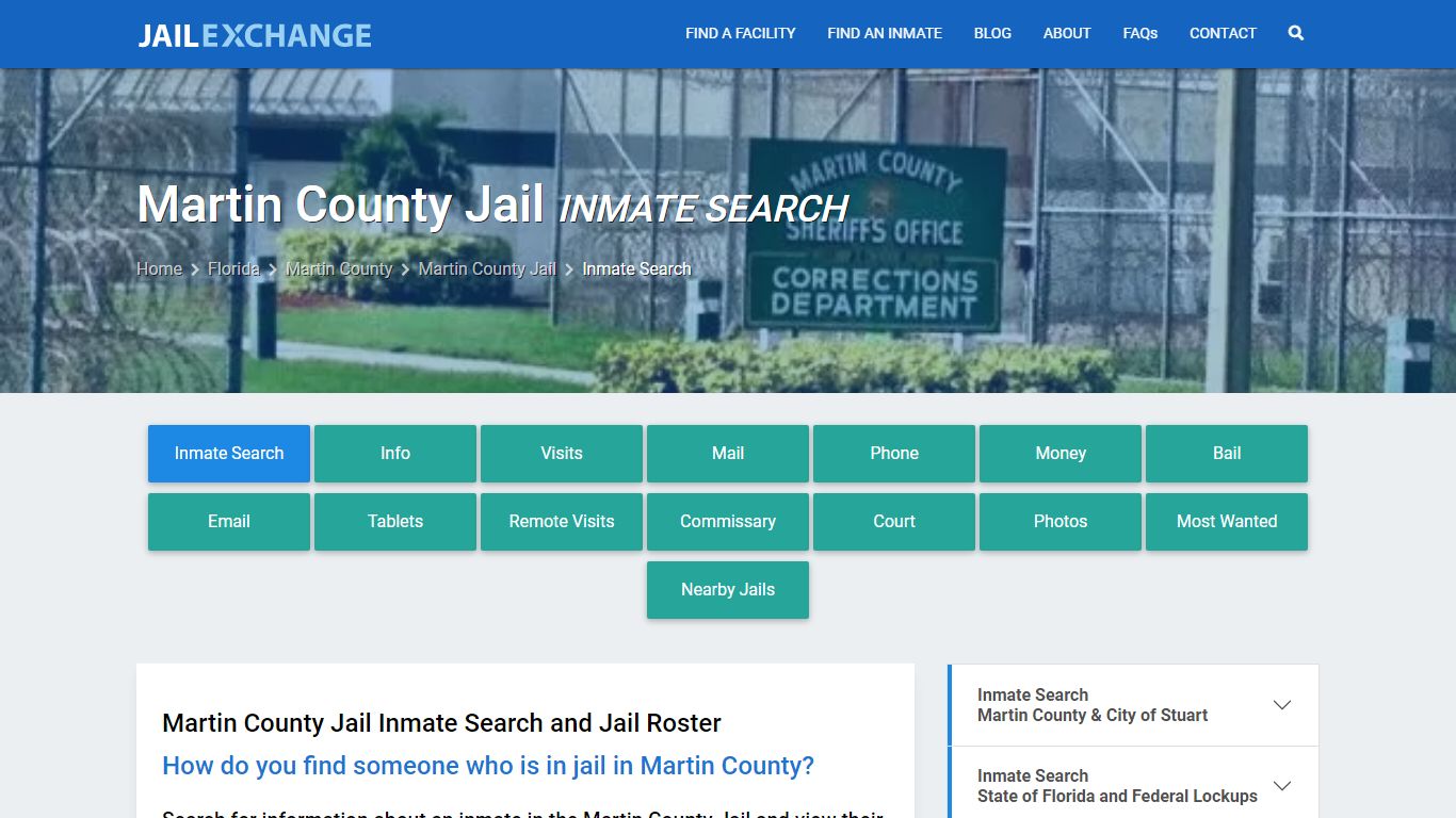 Inmate Search: Roster & Mugshots - Martin County Jail, FL - Jail Exchange